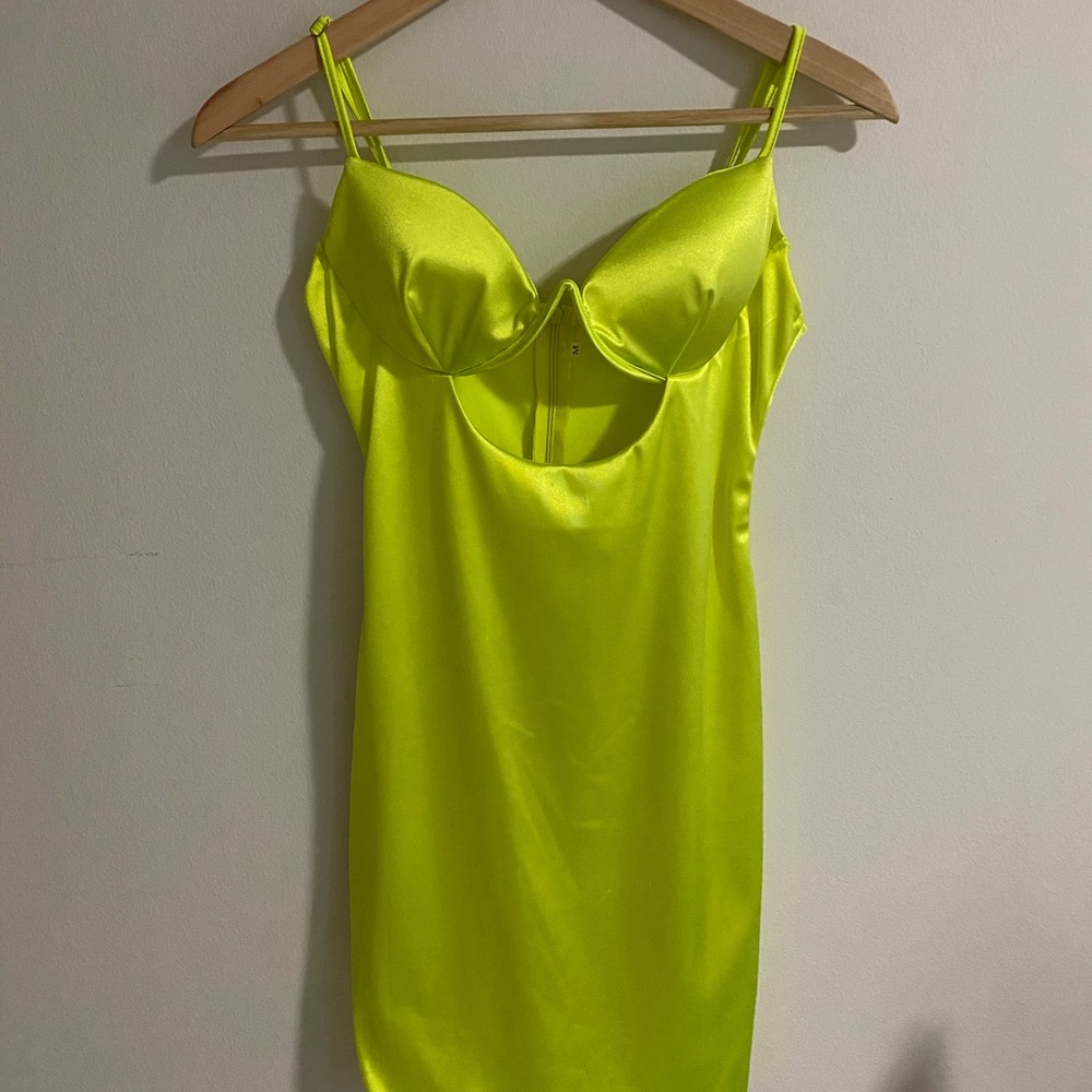 Lime Green Boohoo Dress